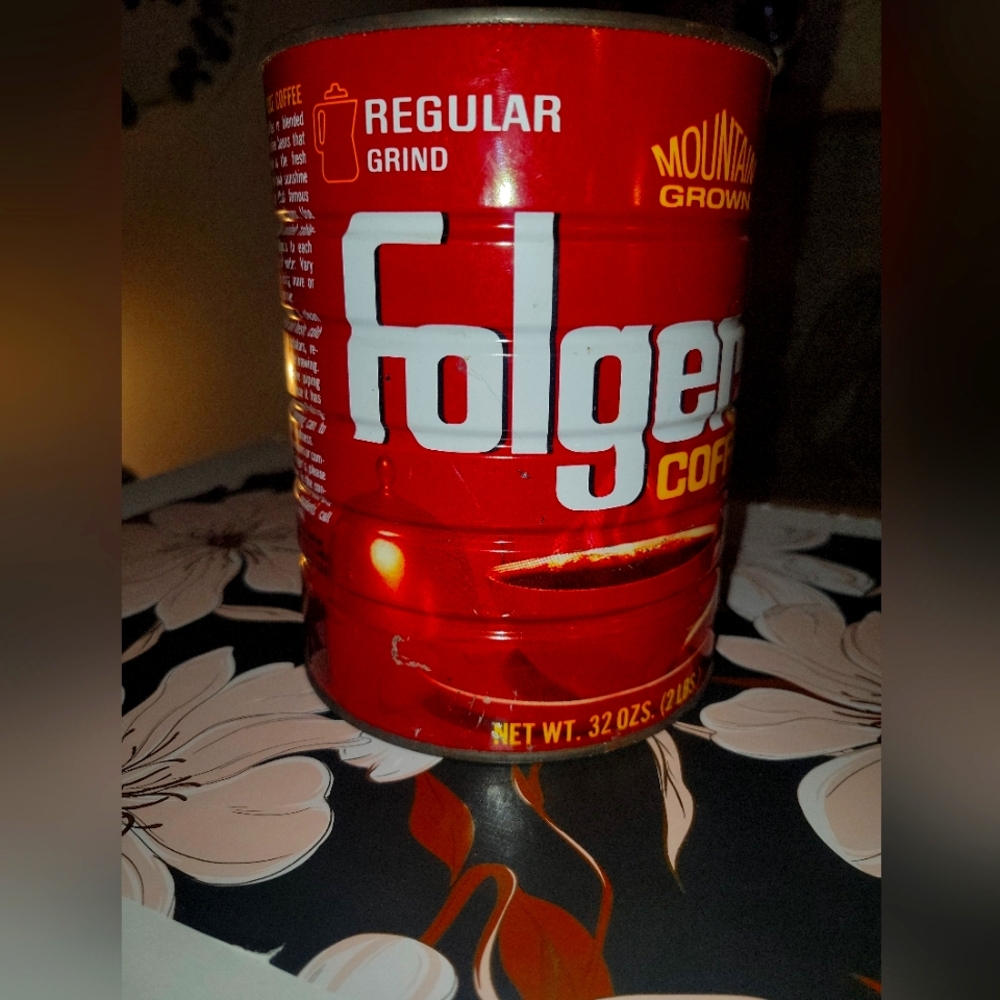 Vintage folgers brand coffee container